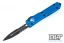 Microtech 122-2BL Ultratech D/E - Blue Handle - Contoured - Black Blade - Partial Serrations
