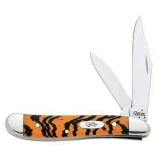 Case Cutlery Peanut 2 Blade Knife with Bengal Tiger Stripe Handle