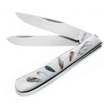Boker USA Treasure Knife with Mother-of-Pearl/Abalone Inlay Handle, Pl