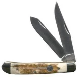 Smith & Wesson 4.1" 2-Blade Trapper Pocket Knife with Stag Handle