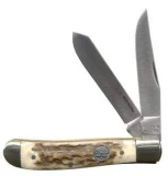 Smith & Wesson 2-Blade Trapper Pocket Knife with Stag Handle