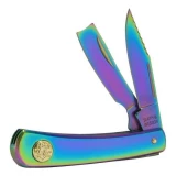 Smith & Wesson Bullseye Razor 2 Blade Pocket Knife with Rainbow Stainl