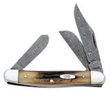 Case Cutlery Stockman Stag Raindrop Damascus 2-Blade Pocket Knife