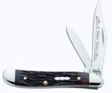 Case Cutlery 2-Blade Peanut C Platt's Sons Mahogany Bone Pocket Knife