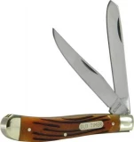 Schrade Gunstock Trapper 2-Blade Pocket Knife w/Brown Bone Handle