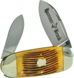 Schrade 2-Blade Hammer Brand Elephant Toe Amber Pick Bon Pocket Knife