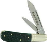 Schrade 2-Blade Hammer Brand Barlow Green Pick Bone Pocket Knife