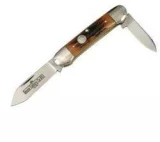 Queen Cutlery Canoe 2-Blade Pocket Knife with Aged Honey Amber Stag Bo