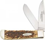 Winchester Large Liner Lock 2-Blade Pocket Knife with Simulated Stag H