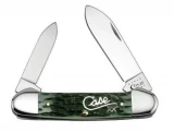 Case Cutlery Silver Script Hunter Green Canoe