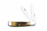 Bear & Sons Cutlery 4-1/8" India Stag Bone 2 Blade Trapper