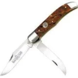 Queen Cutlery Folding Hunter Curley Zebra 2-Blade Pocket Knife