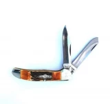 Bear & Son Cutlery Ltd 3-5/8" Genuine India Stag Folding Hu, 2-Blade