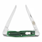 Utica Cutlery Big Pine Muskrat Green Jigged Bone Handle 2 Blade Pocket