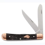 Ka-bar Knives Coppersmith Trapper, Brown Bone Handle, Plain, 2 Blade