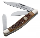 Boker Stockman 3-Blade Pocket Knife with Jigged Brown Bone Handle