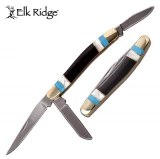 Elk Ridge Multi Blade 2.5 in Blade Turquoise Inlay Hndl ER-953MSC