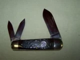 Winchester Whittler Dark Brown Cartridge Three Blade Pocket Knife
