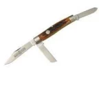 Queen Cutlery Cattle King 3-Blade Pocket Knife with Aged Honey Amber B