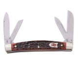 Kissing Crane Congress 4-Blade Red Bone Handle Pocket Knife