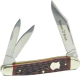 Schrade 3-Blade Hammer Lobster Claw Whittler Pocket Knife w/Red Pick B