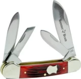 Schrade Hammer Canoe 4 Blade Pocket Knife with Red Pick Handle