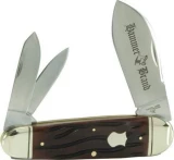 Schrade 3-Blade Hammer Sunfish Pocket Knife w/ Whittler Brown Wormgrov