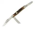 Queen Cutlery Large Stockman 3 Blade Knife with Aged Honey amber Stag