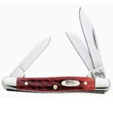 Case Cutlery Small Stockman 3-Blade Knife with Pocket Worn Old Red Bone