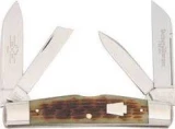 Queen Cutlery 4-Blade Pennsylvania Congress Green Pocket Knife w/Bone