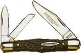 Winchester 3 1/2" 3-Blade Whittler Knife with Black Jigged Delrin Hand