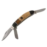 Mustang Knives Tri-Color Lll Raiz, Pakka & Black Wood Handle 3- Blade