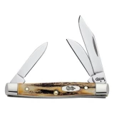 Case Cutlery Small Stockman 3-Blade Pocket Knife with Stag Handle