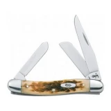 Case Cutlery Medium 3-Blade Stockman Stainless Steel Amber Bone Knife
