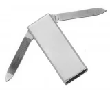 Al Mar Cash Clip with Knife and File, Stainless Steel Money Clip - MCS