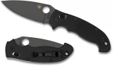 Spyderco Manix 2 Pocket Knife with Black G-10 Handle and Black Plain Edge Blade