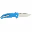 Hogue X1-Microflip Folding Knife Drop Point Tumbled Blade/ BLUE