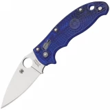 Spyderco C101PBL2 Manix2, 3.4" BD-1 Blade, Translucent Blue FRCP Handles