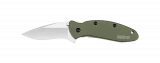 Kershaw Knives K.O. Scallion, Olive Anodized Aluminum Handle, Plain
