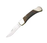 Bear & Son Cutlery 297BBR Professional Lockback, Rosewood Handles, Brass Bolster, Leather Sheath