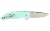 Hogue X1-Microflip Folding Knife Drop Point Tumbled Blade/ Aquamarine