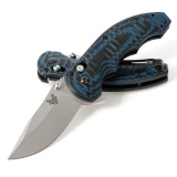 Benchmade 300-1 AXIS Flipper, 154CM Plain Blade, Blue & Black G10 Handles