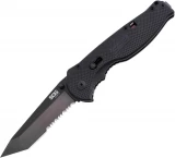 SOG Knives Flash II Tanto Black TiNi Partially Serrated Pocket Knife