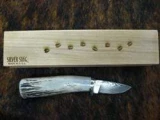 Silver Stag Damascus Pocket Point with Wooden Box