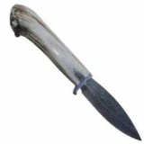 Silver Stag Damascus Rain Drop Twist Fixed Blade Knife