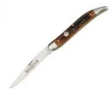 Queen Cutlery Large Toothpick Pocket Knife with Aged Honey Amber Stag