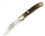 Queen Cutlery Copperhead Pocket Knife with Aged Honey Amber Stag Bone