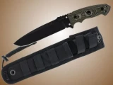 Hogue EXF01 7" Fixed DPB Black Kote Blade with G10 Handle