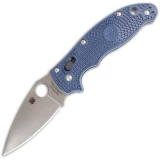 Spyderco Manix Dark Blue FRN Handle, Plain Folding Knife