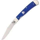 Bear & Son Cutlery Blue Jean Series 4 1/8'' Folder with Blue G10 Handl